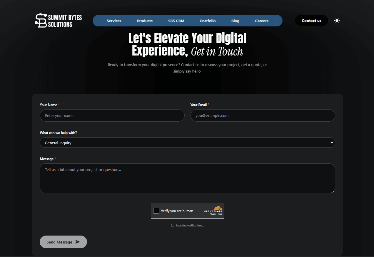 SummitBytes Contact form
